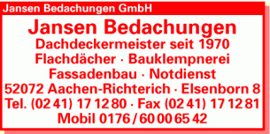 Bauklempner Nordrhein-Westfalen: Jansen Bedachungen GmbH